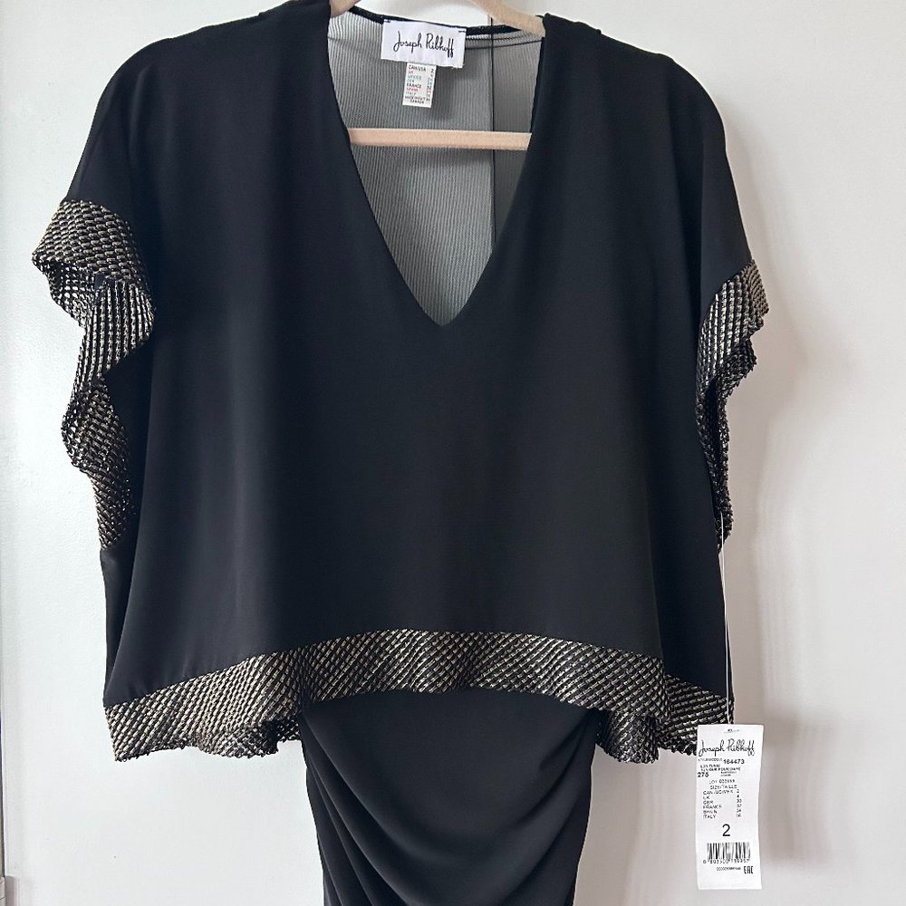 NWT Joseph Ribkoff Black Tunic w Gold Trim